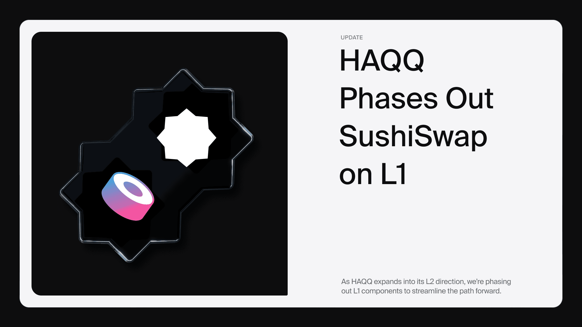 HAQQ Ends SushiSwap Support on L1 as Focus Shifts to L2